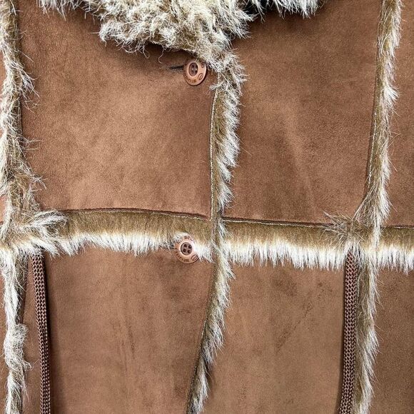 Vintage 90s 1990s y2k 2000s faux fur suede shearling penny lane coat jacket - Picture 4 of 7